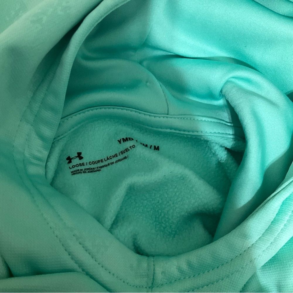 Under Armour Girls Teal Camo pullover sweater size Youth Meduim - Picture 2 of 3